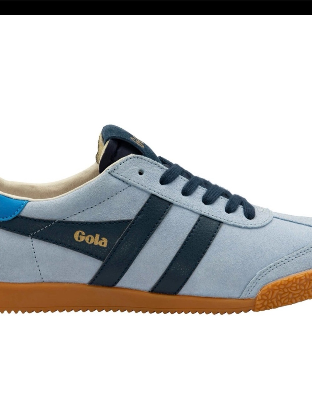 Gola Light Blue Suede Trainer with Navy Accents
